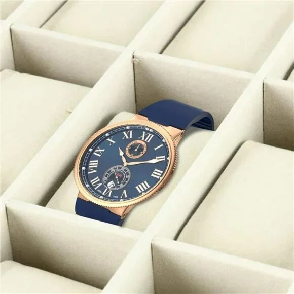 Watch Box 24 Slot PU Leather Display Case with Lock Acrylic Top Organizer